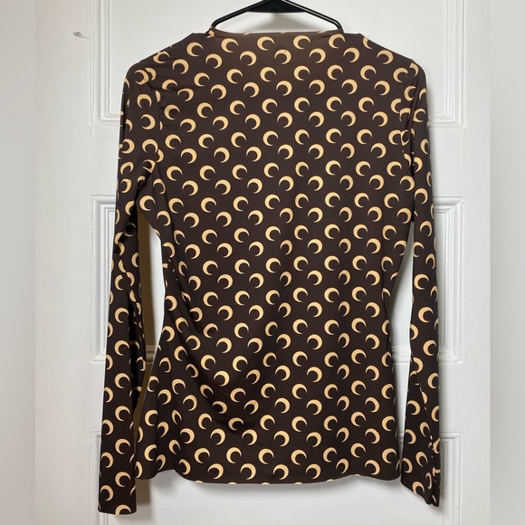 Marine Serre Brown and Cream Long Sleeve Top - Picture 8 of 11